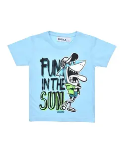 تی شرت پسرانه نخی آبی نیروان Nirvan مدل مانکی کوسه