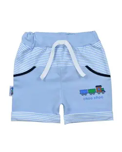 شلوارک پسرانه نوزادی نخی آبی اسپیکو مدل ترن