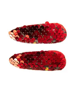 گیره مو زنانه پولک دوزی قرمز دلربا Delroba بسته 2 عددی