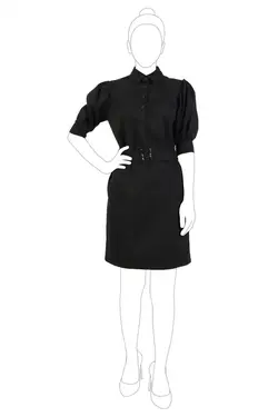 پیراهن کمربند دار آستین پفی ناریان