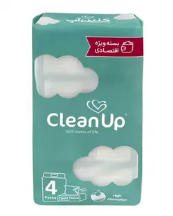 دستمال کاغذی 250 برگ کلین آپ مدل اقتصادی ابر بسته 4 عددی