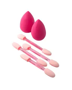 پد آرایشی بیوتی بلندر به همراه براش سایه ابرو  سرخابی Sweet Queen بسته 6 عددی