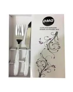 ست کارد و چنگال میوه خوری 12 پارچه سفید دی ام جی DMG کد 1144