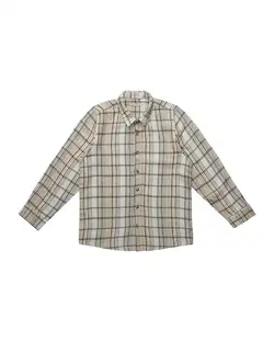 پیراهن پسرانه کرم چهارخانه فیورلا Fiorella مدل حامی