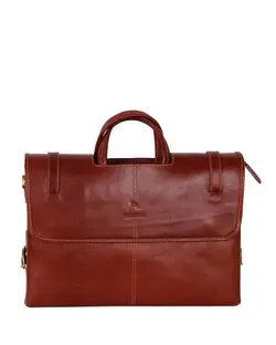 کیف اداری چرم زنانه عسلی چرم بارز Charm Barez مدل DZ1.nw