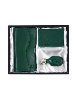 ست هدیه چرم زنانه سبز چرم بارز Charm Barez مدل DS68