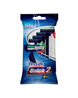 خودتراش دو لبه PerLife مدل Quick2 بسته ۴ عددی