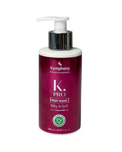 ماسک صاف و براق کننده مو بدون آبکشی سیمفونی Symphony مدل K.Pro حاوی کراتین و جوانه گندم 200m