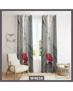 پرده مخمل نوپه هوم Nopehome مدل پانچی طرح چتر و برج ایفل کد W4838