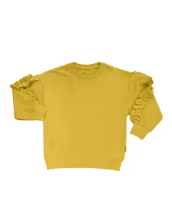 بلوز دخترانه آستین چین دار خردلی مرینو Merino کد 1389