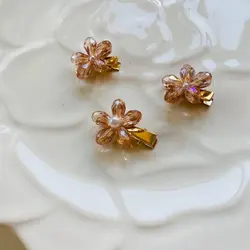 گیره مو انبری کریستالی طرح شکوفه