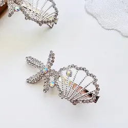 گیره مجلسی نقره ای نگین دار طرح صدف