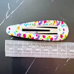 گیره تق تقی رزینی طرح گل دوعددی