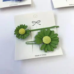 پک دوتایی گیره مو انبری طرح گل بابونه