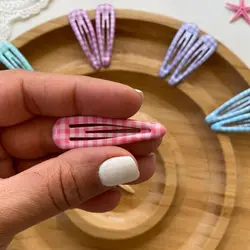 گیره مو تق تقی چهارخونه سایز متوسط