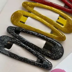 گیره مو تق تقی اکلیلی سایز 5 سانت دوعددی