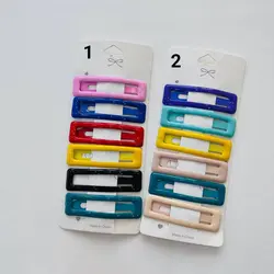 گیره مو تق تقی مستطیل براق هفت سانتی شش عددی