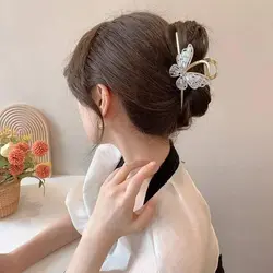 کلیپس فلزی روبانی پروانه سنگ و نگین