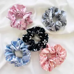 کش مو اسکرانچی ساتن توپ توپی