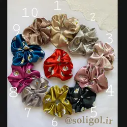 کش مو اسکرانچی ساتن طرح بابونه