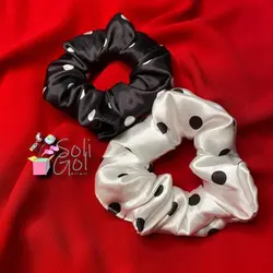 کش مو اسکرانچی ساتن طرح توپ توپی