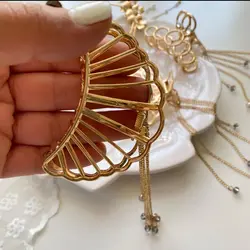 کلیپس فلزی کریستالی آویز دار