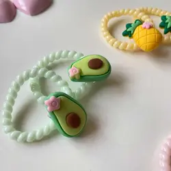 کش مو سیم تلفنی پیکسل دار ریز طرح میوه