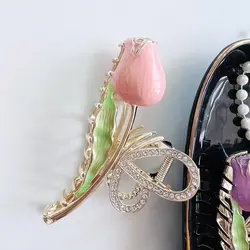 کلیپس فلزی رزینی گل لاله نگینی اعلا