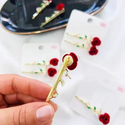 سنجاق سر اعلا گل رز دو عددی