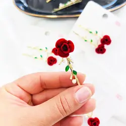 سنجاق سر اعلا گل رز دو عددی