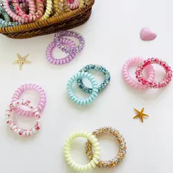 کش مو و دستبند تلفنی گل گلی دو عددی