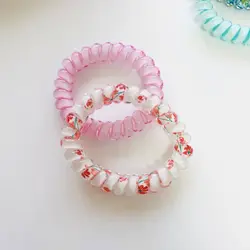 کش مو و دستبند تلفنی گل گلی دو عددی