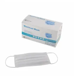 ماسک تنفسی مشهد رنگ سفید مدل ملت بلون بسته ۵۰ عددی