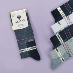 جوراب مردانه ساقدار الماس نخ | جفتی 14,850 تومان | عمده | 12 تایی | کد : 1011 | - فروشگاه لباس زیر و جوراب