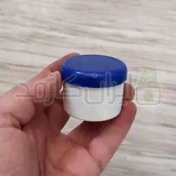 ظرف کرم (جار) تک جداره 30گرمی بدنه سفید درب آبی