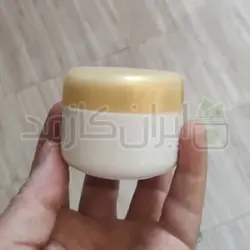 ظرف کرم (جار) سفید تک جداره 50گرمی درب زرد خردلی