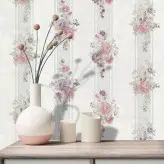 کاغذ دیواری طرح گلدار راه راه کد 5038