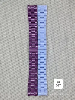 بند پلاستیکی آبی و بنفش سربند هلالی سایز: 20 RUBBER STRAP