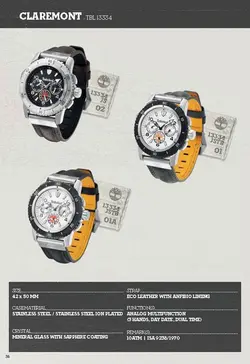 بند چرمی تیمبرلند سایز: 22 TIMBERLAND CLAREMONT STRAP