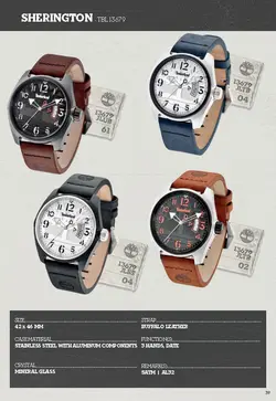 بند چرمی تیمبرلند سایز: 22 TIMBERLAND SHERINGTON STRAP