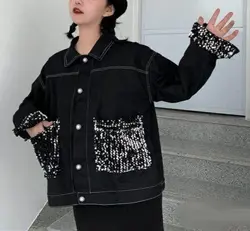 کت جین پولک دوزی شده 3462