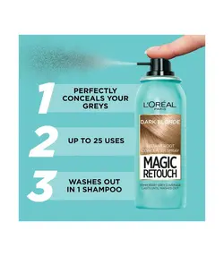 اسپری کانسیلر ریشه مو لورال بلوند تیره Magic Retouch حجم 75 میلی لیتر