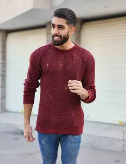 پلیور بافت مردانه یقه گرد Karen مدل 35495