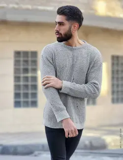 پلیور بافت مردانه یقه گرد Karen مدل 35499