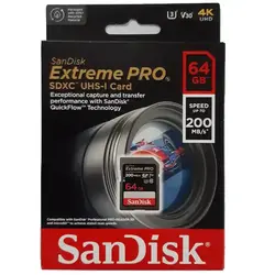 کارت حافظه 4K سن دیسک 64 گیگ مدل Extreme PRO با سرعت 200MBps - هزار و یک