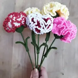 شاخه گل میخک بافتنی