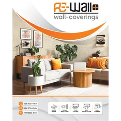 دیوارپوش فومی رولی کتان rewall S03