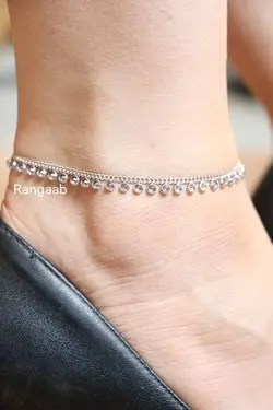 پابند نقره پولک و مارکو هفت رنگ