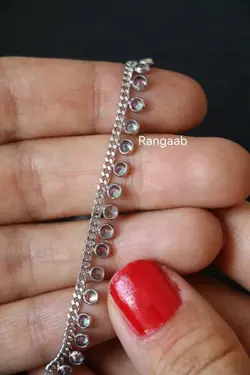 پابند نقره پولک و مارکو هفت رنگ