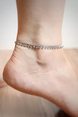 پابند نقره پولک و مارکو هفت رنگ